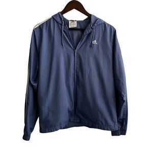Women's Adidas Periwinkle Full Zip Hooded Windbreaker Jacket